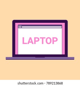 Laptop flat. Vector illustration