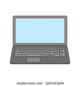  Portátil. Icono de ilustración de vector plano. Símbolo de equipo elegante aislado en un fondo blanco. La pantalla se puede utilizar como lugar de texto y arte. Monitor como marco. Para diseño web, banners, etc.