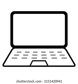 Laptop flat web icon, notebook computer technology symbol , blank display vector illustration .