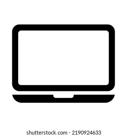 Laptop flat web icon, notebook computer technology symbol , blank display vector illustration .