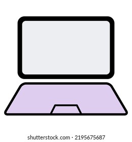 Laptop flat web icon, notebook computer technology symbol , blank display vector illustration .