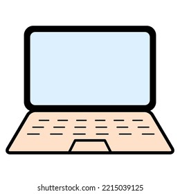 Laptop flat web icon, notebook computer technology symbol , blank display vector illustration .