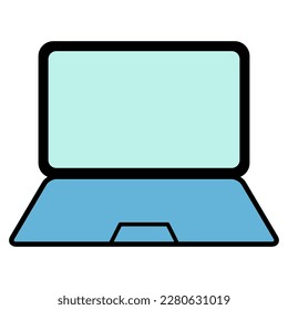 Laptop flat web icon, notebook computer technology symbol , blank display vector illustration .