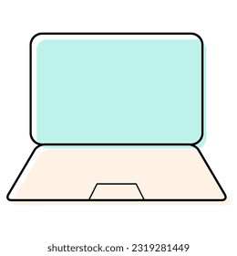 Laptop flat web icon, notebook computer technology symbol , blank display vector illustration .