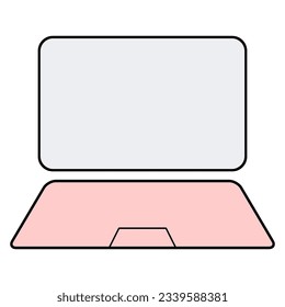 Laptop flat web icon, notebook computer technology symbol , blank display vector illustration .