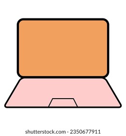 Laptop flat web icon, notebook computer technology symbol , blank display vector illustration .