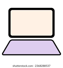 Laptop flat web icon, notebook computer technology symbol , blank display vector illustration .