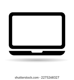 Icono de portapapeles plano, símbolo de tecnología de ordenador portátil , ilustración vectorial en blanco .