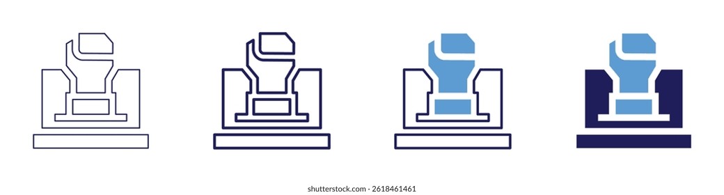 Laptop flicker icon in 4 different styles. Thin Line, Line, Bold Line, Duotone. Duotone style. Editable stroke.