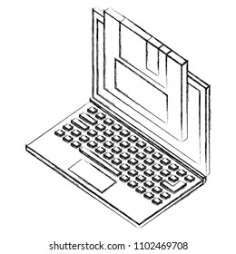 laptop floppy backup information isometric