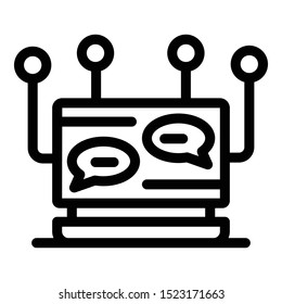 Laptop with footnotes icon. Outline laptop with footnotes vector icon for web design isolated on white background