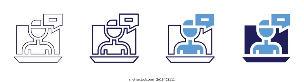Laptop fps icon in 4 different styles. Thin Line, Line, Bold Line, Duotone. Duotone style. Editable stroke.