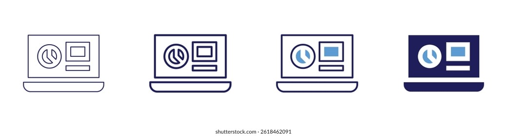 Laptop framecap icon in 4 different styles. Thin Line, Line, Bold Line, Duotone. Duotone style. Editable stroke.