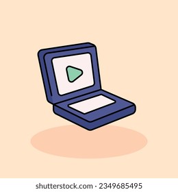 Laptop Free Vektorgrafik Symbol Illustration. Konzept des Koworking Space Icon einzeln . flacher Cartoon-Stil