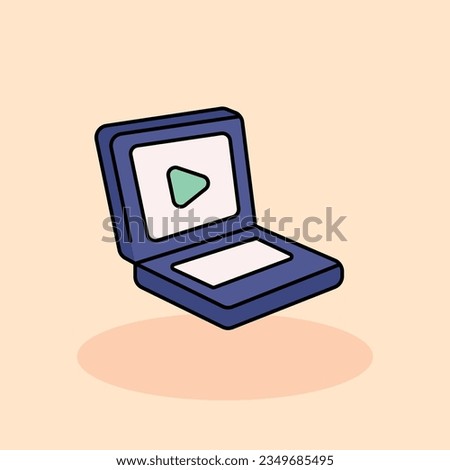 Laptop Free vector cartoon icon illustration. Coworking Space icon concept isolated . flat cartoon style