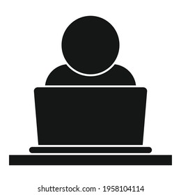 Laptop freelancer icon. Simple illustration of Laptop freelancer vector icon for web design isolated on white background