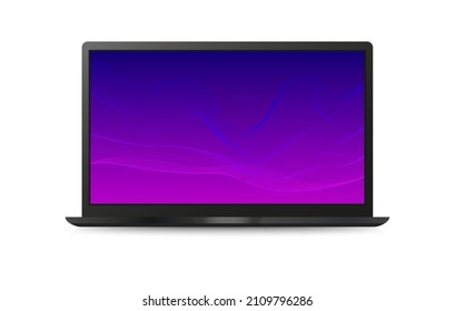 Laptop-Front mit abstrakter Skala auf weißem Hintergrund. Vektorgrafik