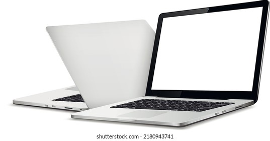 Laptop Front Back Side Mockup Stock Vector (Royalty Free) 2180943741 ...