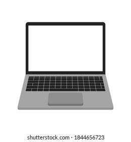 Laptop front view. Laptop flat illustration. Computer. Vector.
