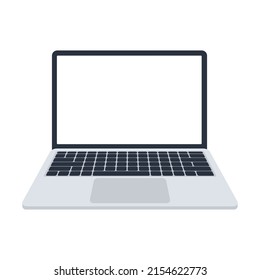 Laptop front view, isolated on white background. High quality vector illustration.