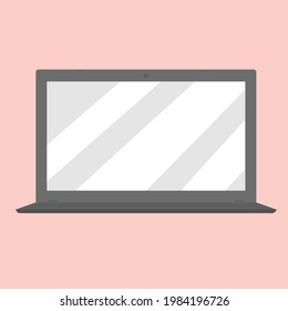 Laptop front View Vector Illustration (Gray)