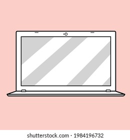 Ilustración de vectores de vista frontal de portátiles (negro y blanco)