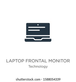 Laptop frontal monitor icon vector. Trendy flat laptop frontal monitor icon from technology collection isolated on white background. Vector illustration can be used for web and mobile graphic design, 