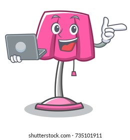 With laptop furniture lamp character cartoon