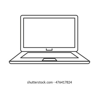 laptop gadget device technology virtual  icon. Flat and isolated design. Vector illustration