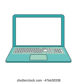 laptop gadget device technology virtual  icon. Flat and isolated design. Vector illustration