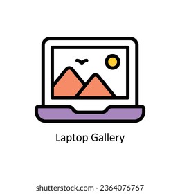 Ilustración de diseño de iconos de contorno de vector de la Galería de portátiles. Símbolo de diseño gráfico sobre fondo blanco archivo EPS 10
