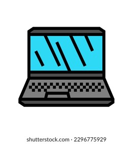 vector de icono de color para juegos de ordenador portátil. signo de juegos de ordenador portátil. ilustración de símbolo aislado