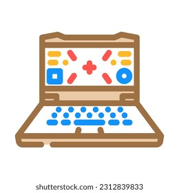 laptop gaming color icon vector. laptop gaming sign. isolated symbol illustration