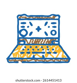 laptop gaming doodle icon sketch vector. laptop gaming sign. isolated symbol illustration