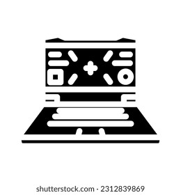 laptop gaming glyph icon vector. laptop gaming sign. isolated symbol illustration
