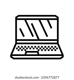 laptop gaming line icon vector. laptop gaming sign. isolated contour symbol black illustration