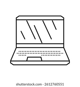 laptop gaming line icon vector. laptop gaming sign. isolated contour symbol black illustration