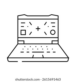 laptop gaming line icon vector. laptop gaming sign. isolated contour symbol black illustration