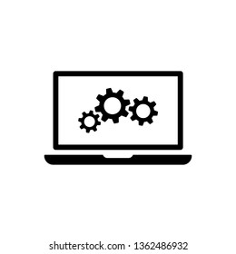 laptop and gear icon.