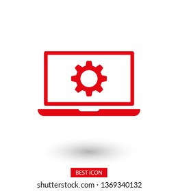 laptop and gear icon.