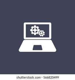 Laptop gear icon