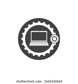 laptop gear  logo icon vector illustration design