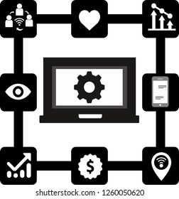 LAPTOP GEAR VECTOR ICON