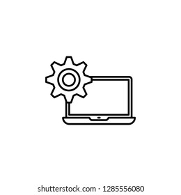 laptop and gears icon. One of set web icons, Laptop repair icon
