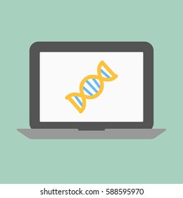 Laptop genetics concept