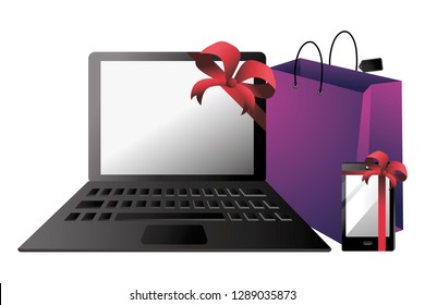 laptop gift cartoon