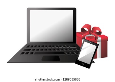 laptop gift cartoon
