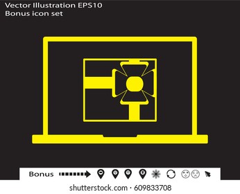 laptop, gift, icon, vector illustration eps10
