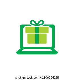 Laptop Gift Logo Icon Design
