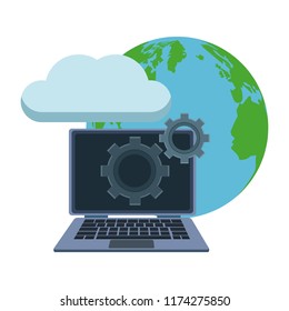 Laptop with global cloud computing